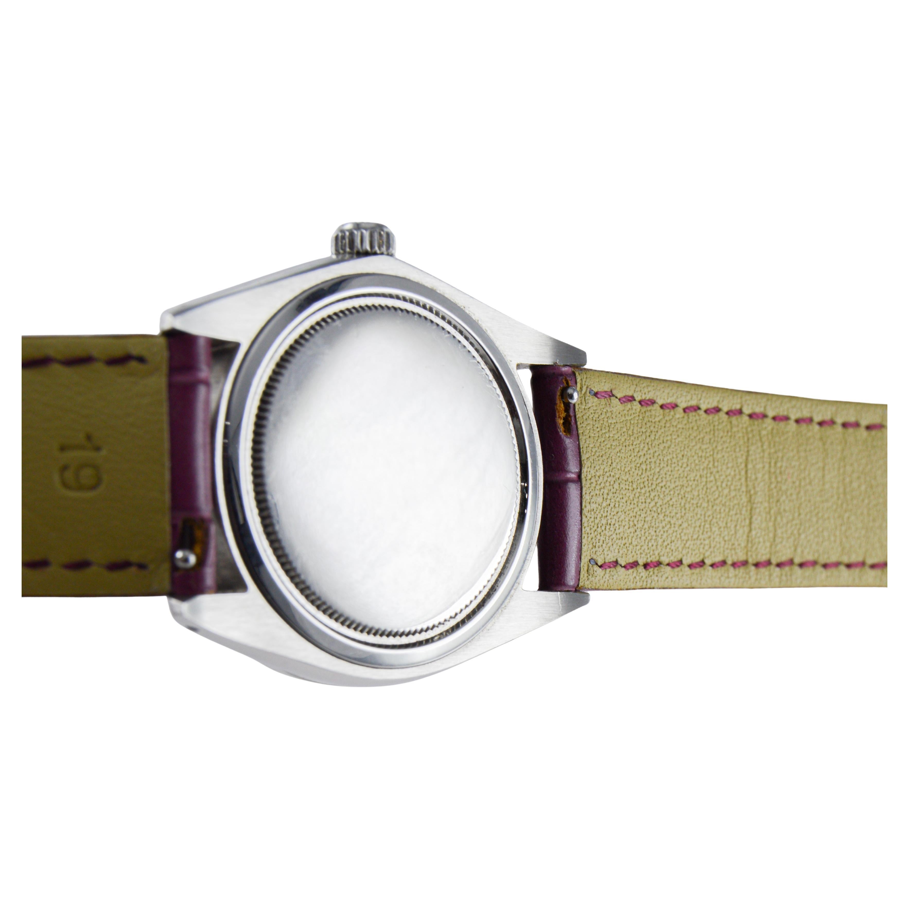 Rolex Oysterdate de acero con bisel de diamantes hecho a medida y esfera original Años 70 en venta 10