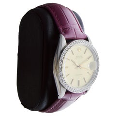 Rolex Steel Oysterdate with Custom Made Diamond Bezel and Original Dial 1970's