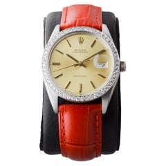 Rolex Steel Oysterdate with Custom Made Diamond Bezel and Original Dial 1970
s