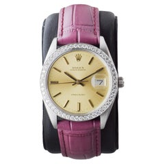 Rolex Steel Oysterdate with Custom Made Diamond Bezel and Original Dial 1970
s