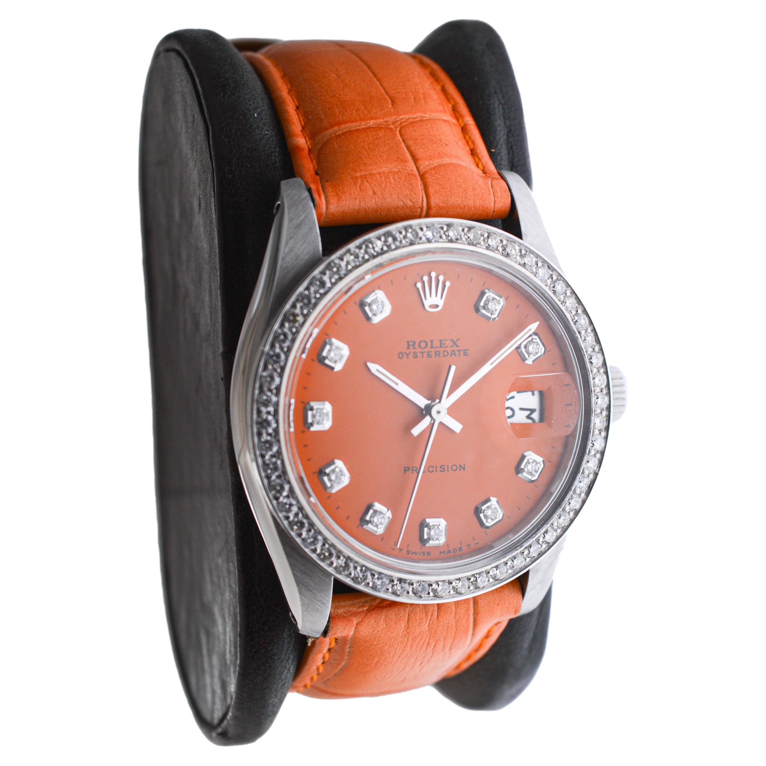 FACTORY / HOUSE: Rolex Watch Company
STYLE / REFERENCE: Oysterdate / Reference 6694
METAL / MATERIAL: Stainless Steel 
CIRCA / YEAR: 1970's
DIMENSIONS / SIZE: Length 42mm X Diameter 35mm
MOVEMENT / CALIBER: Manual Winding / 17 Jewels / Caliber