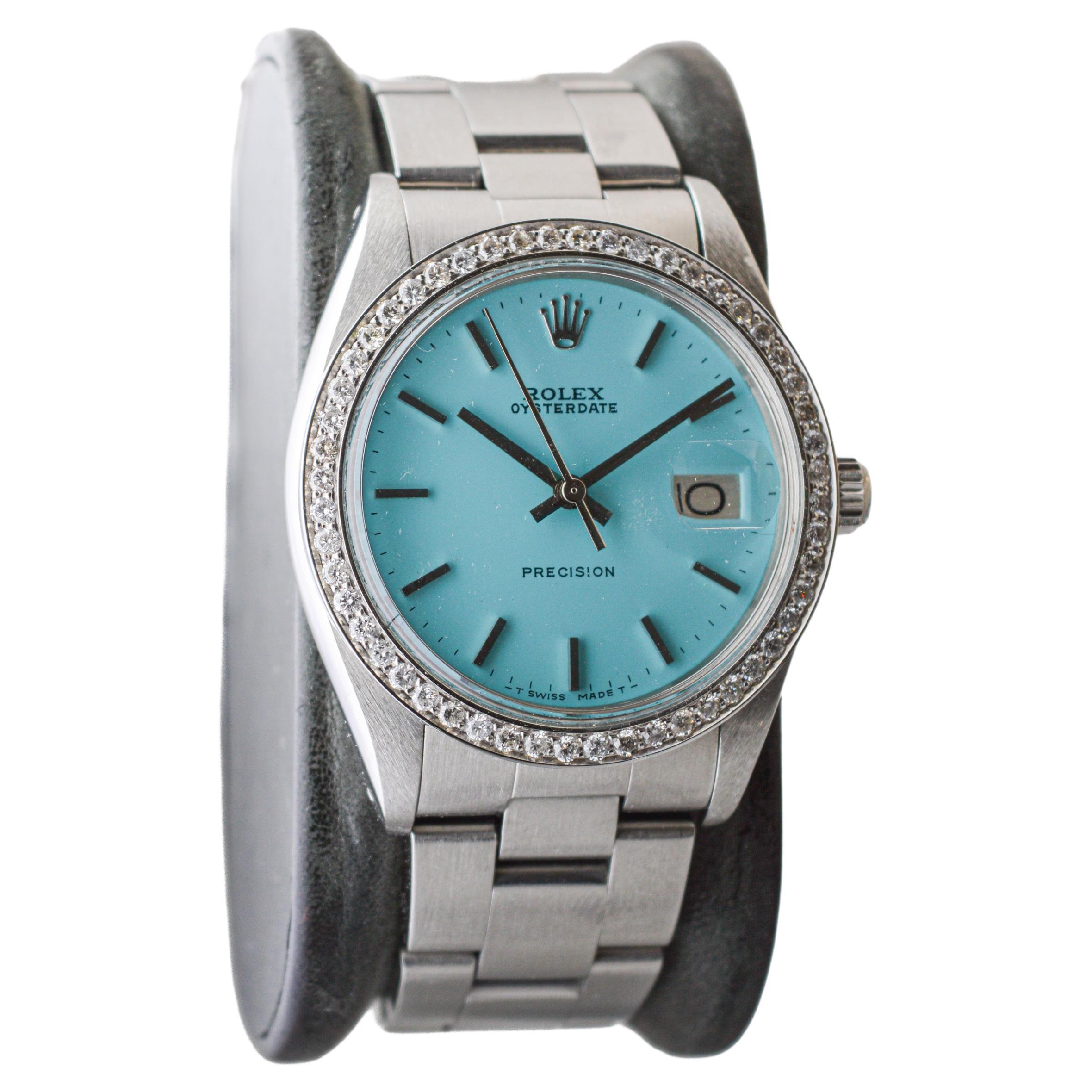 FACTORY / HOUSE: Rolex Watch Company
STYLE / REFERENCE: Oysterdate / Reference 6694
METAL / MATERIAL: Stainless Steel
CIRCA / YEAR: 1970's
DIMENSIONS / SIZE: Length 43mm X Diameter 35mm
MOVEMENT / CALIBER: Manual Winding / 17 Jewels
DIAL / HANDS: