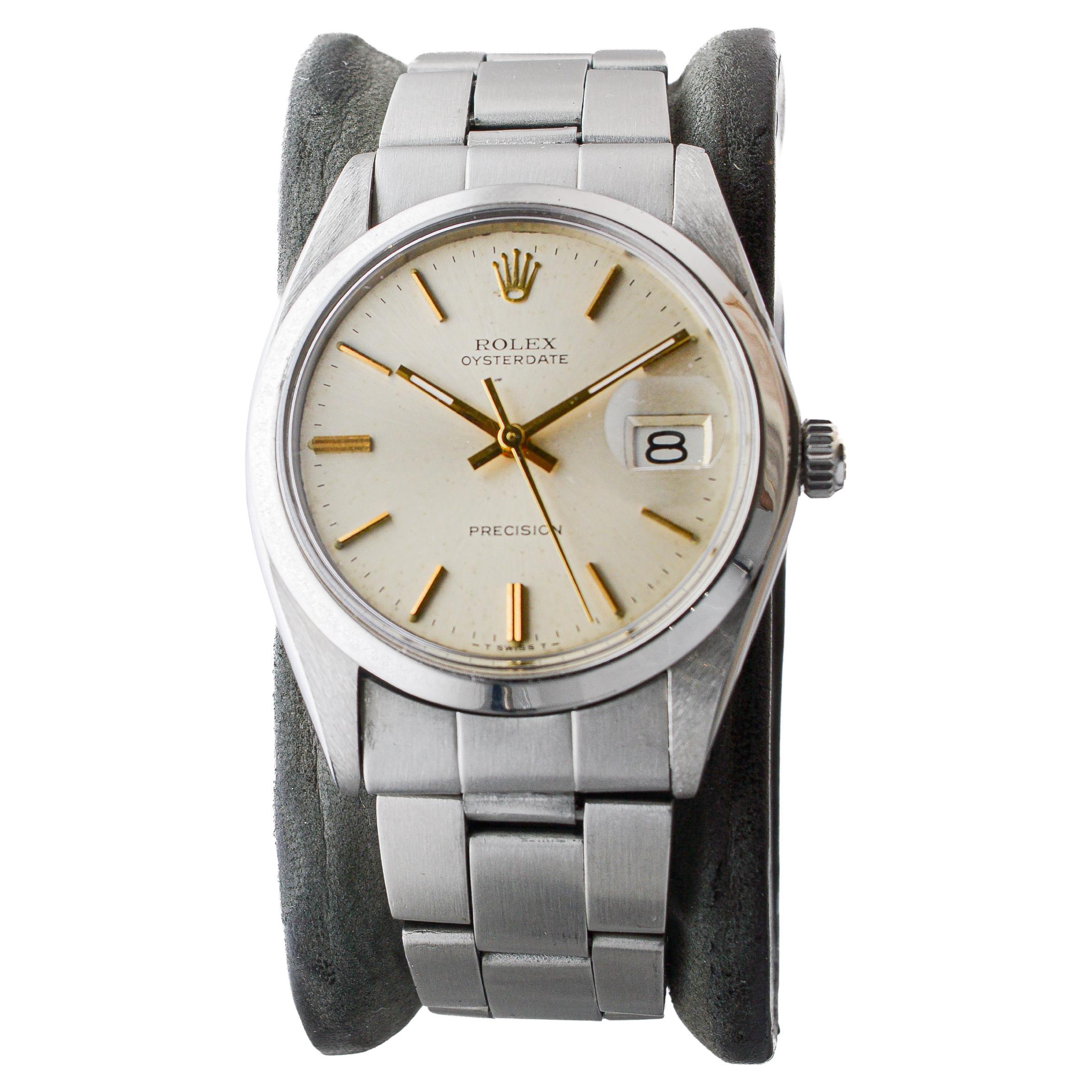 Rolex Steel Oysterdate with Factory Original Champagne Dial circa
