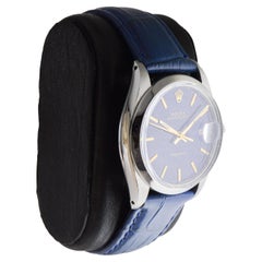 Rolex Oysterdate in acciaio con quadrante blu scuro originale circa 1970