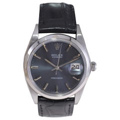 Rolex Steel Oysterdate with Factory Original Dark Blue Sunburst Dial, 1970s