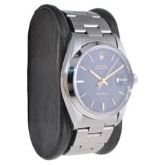 Rolex Steel Oysterdate mit Original Oyster-Armband und seltenem schwarzen Zifferblatt, 1970er Jahre