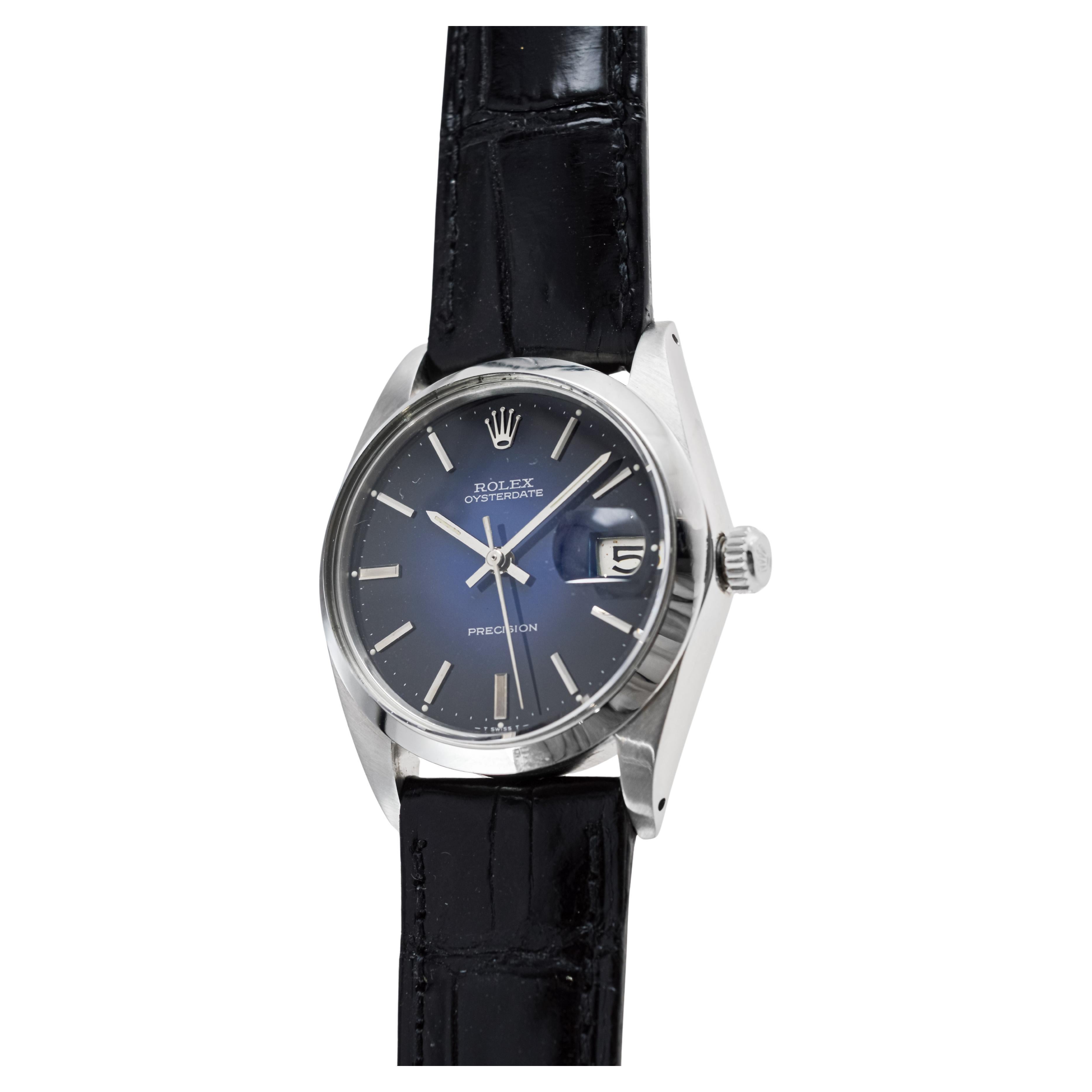 Rolex Steel Oysterdate with Rare Blue 