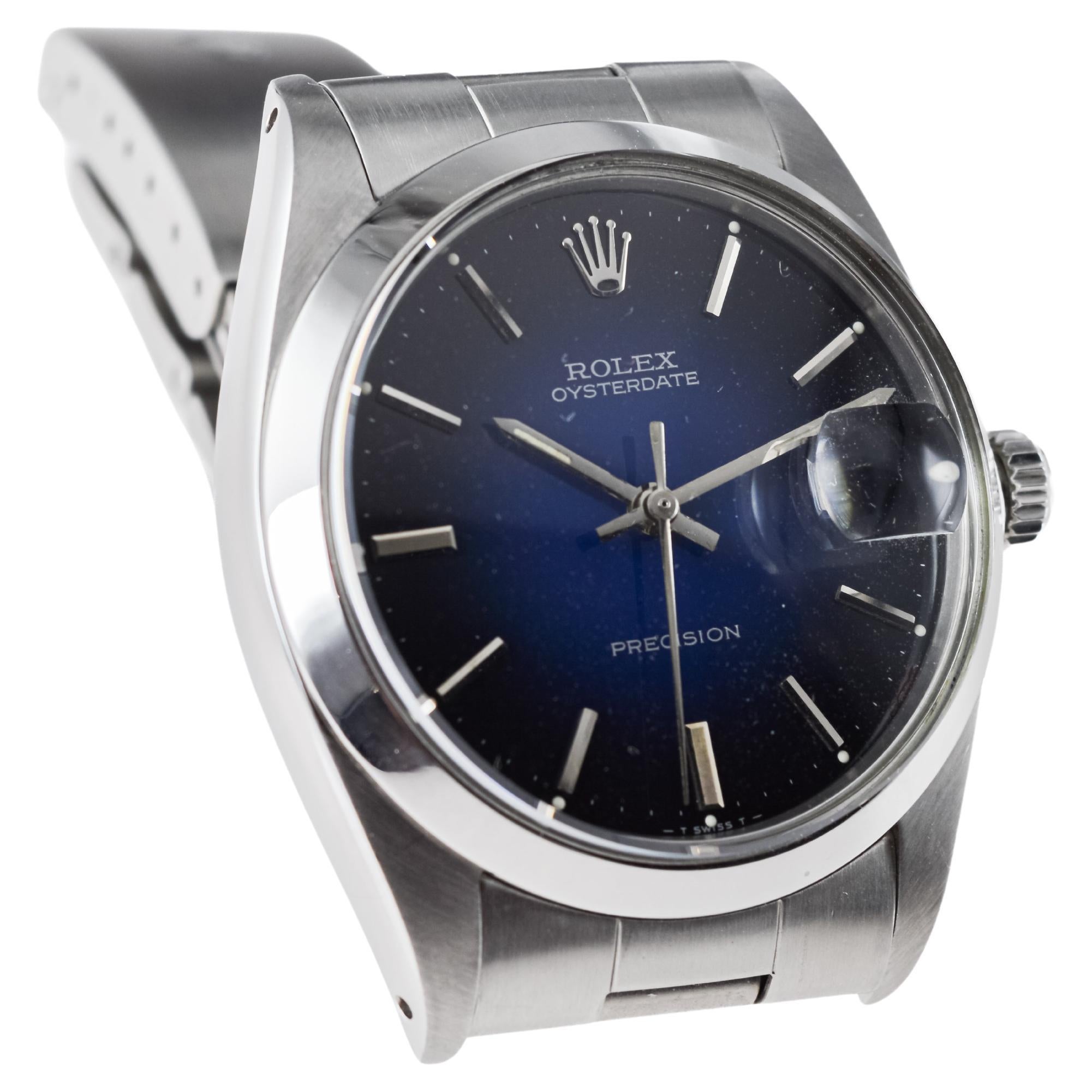 Rolex Steel Oysterdate with Rare Blue 