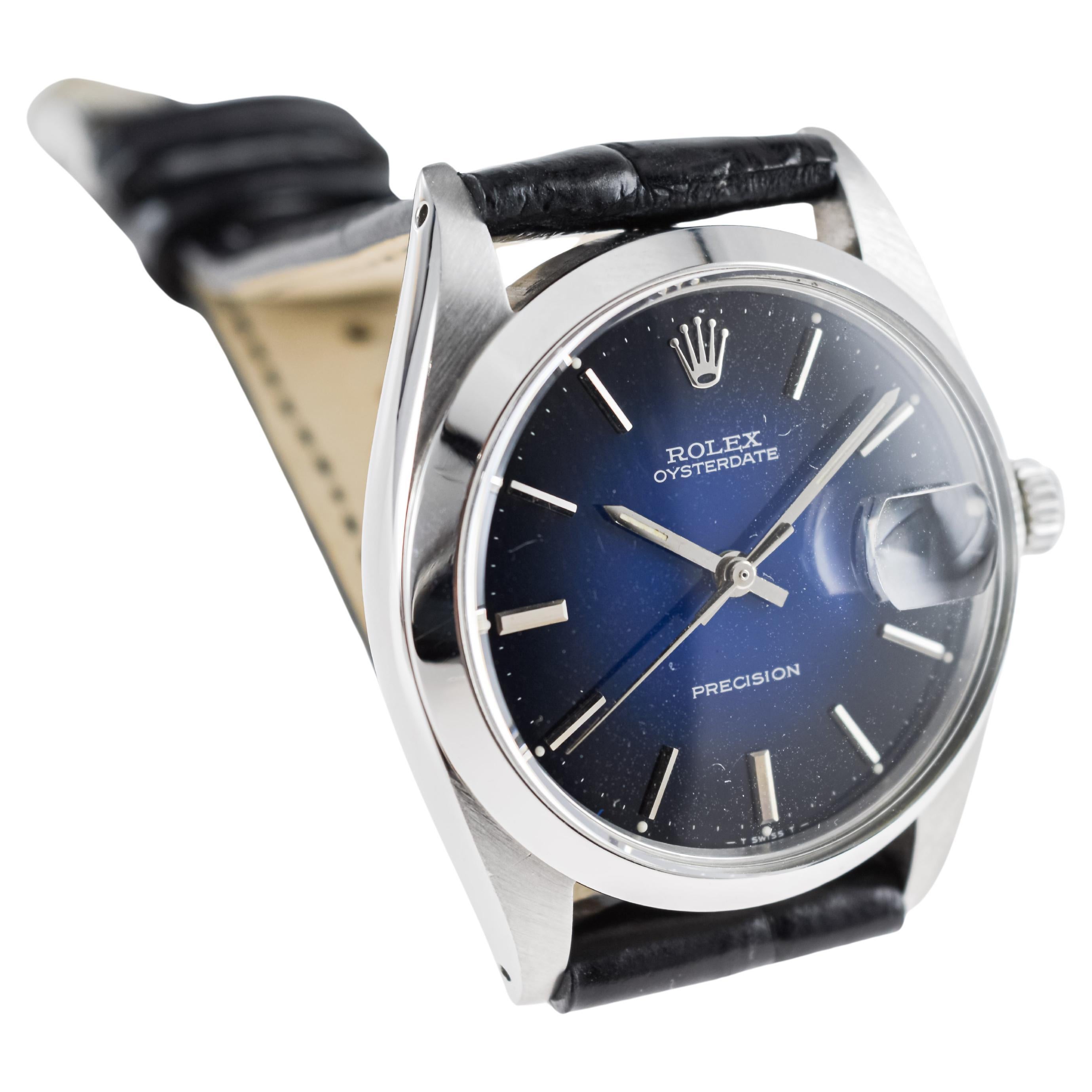 Rolex Steel Oysterdate with Rare Blue 