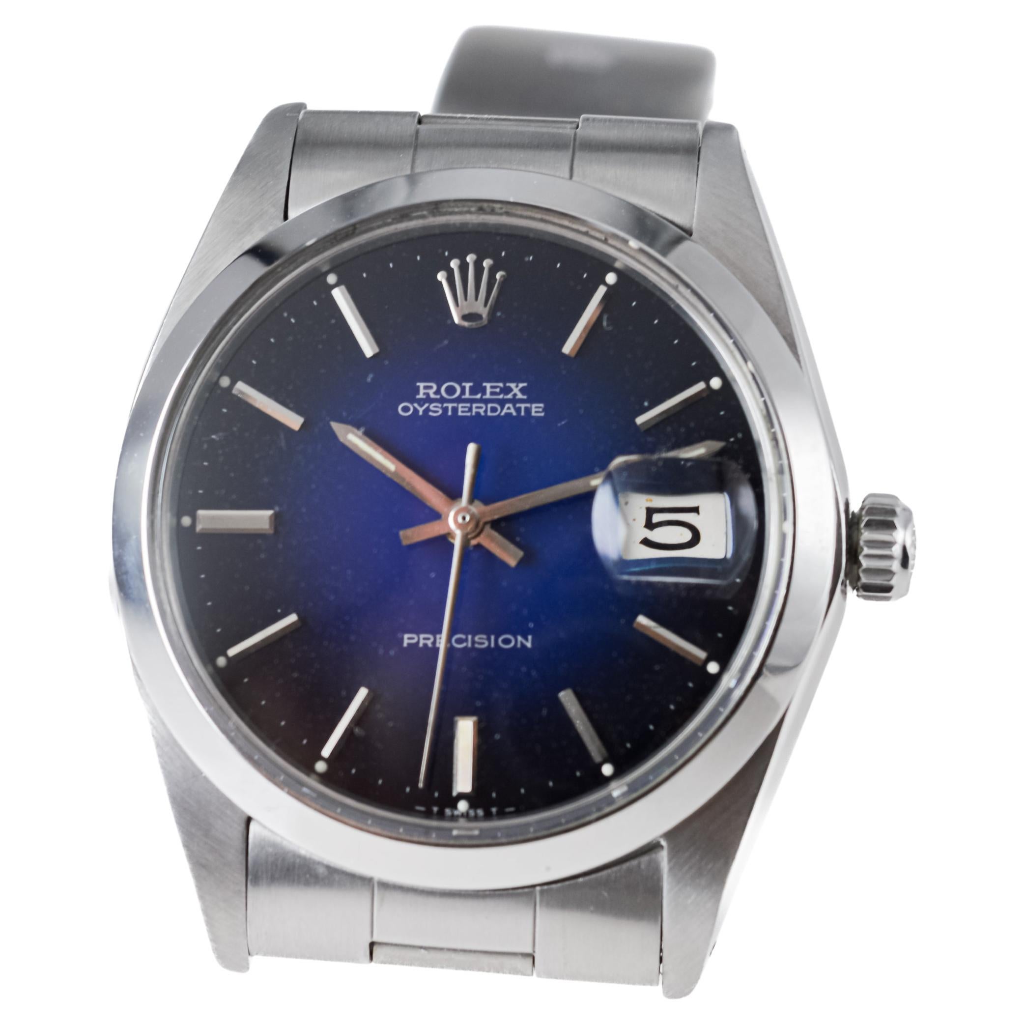 Rolex Steel Oysterdate with Rare Blue 