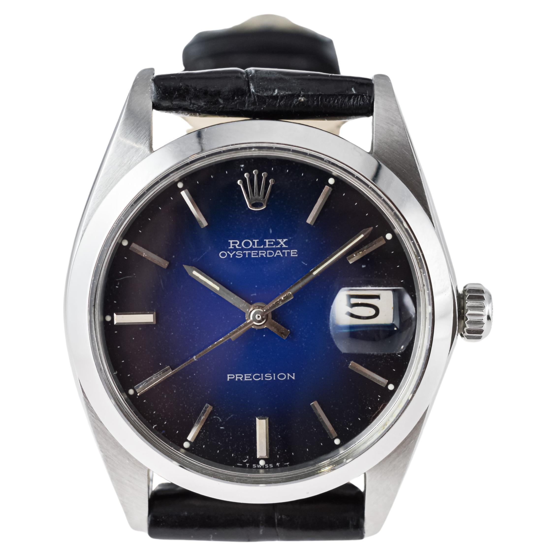 Rolex Steel Oysterdate with Rare Blue 