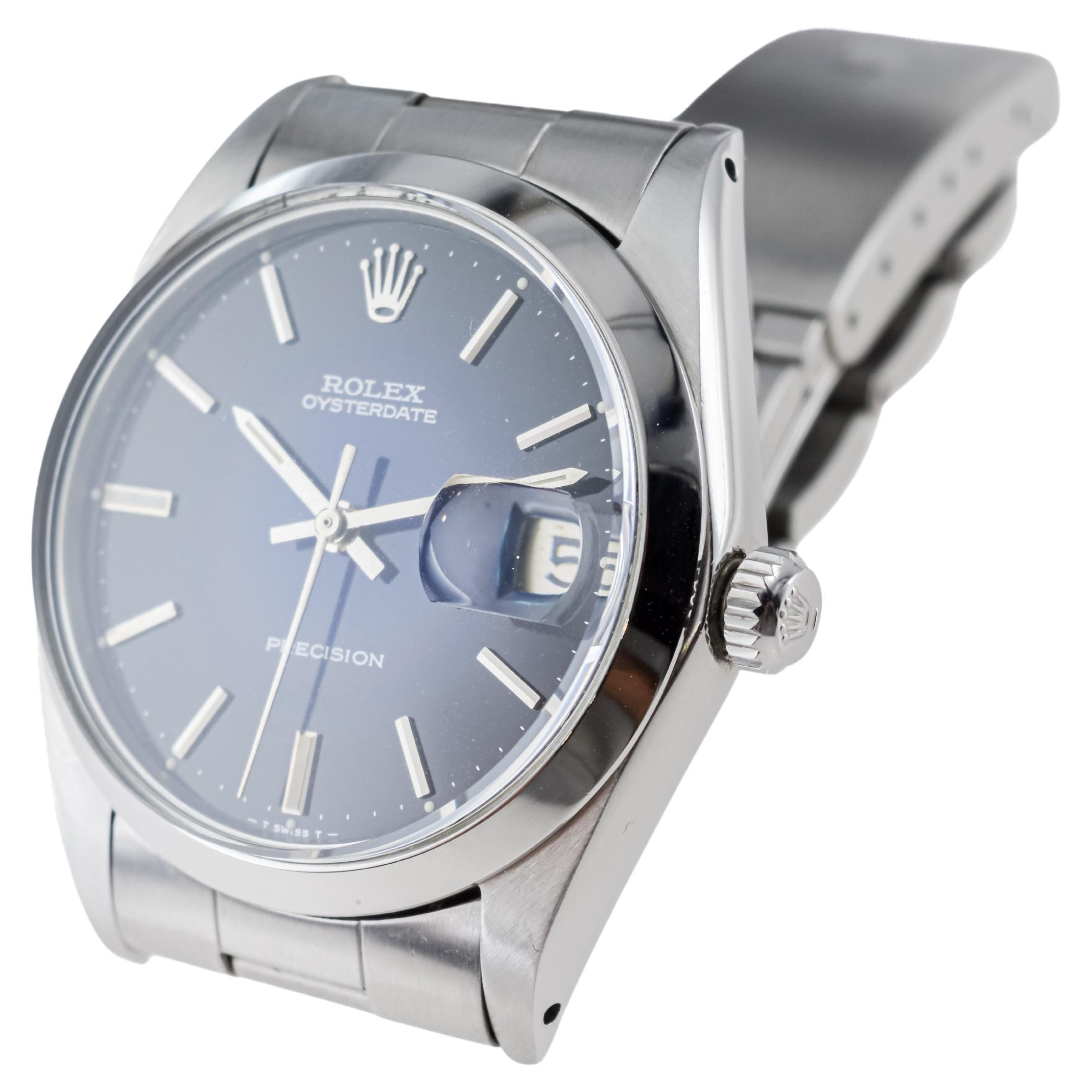 Rolex Steel Oysterdate with Rare Blue 