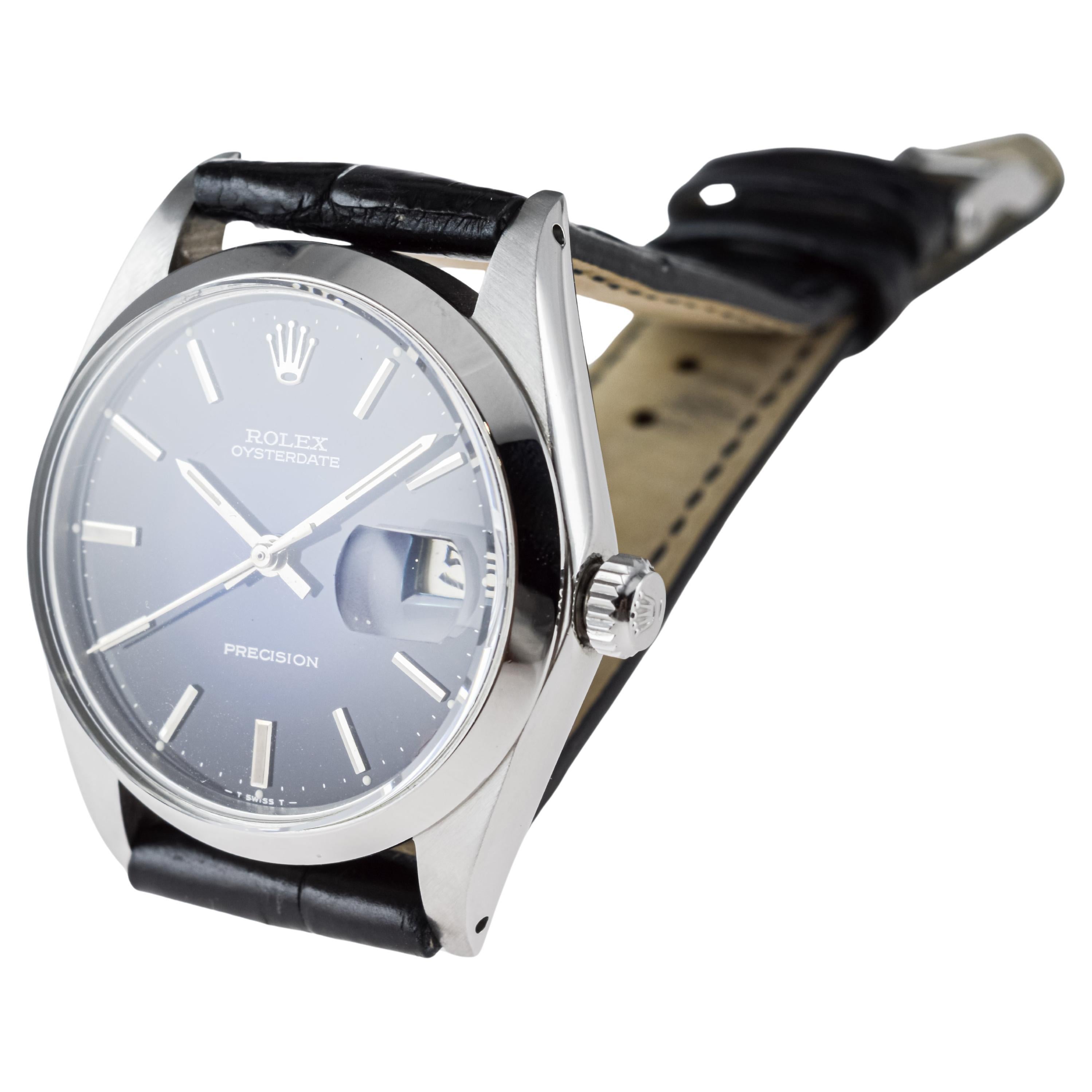 Rolex Steel Oysterdate with Rare Blue 