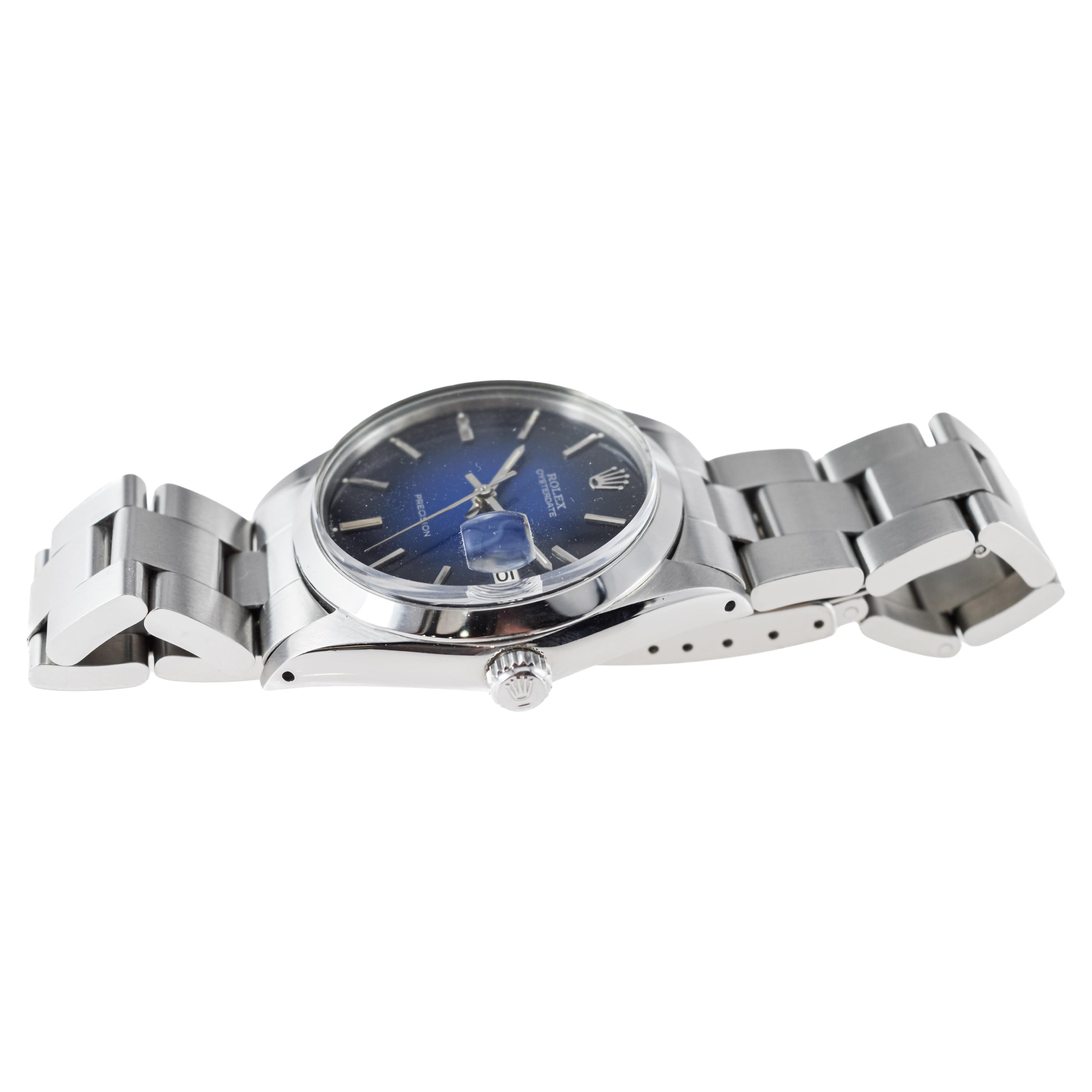 Rolex Steel Oysterdate with Rare Blue 