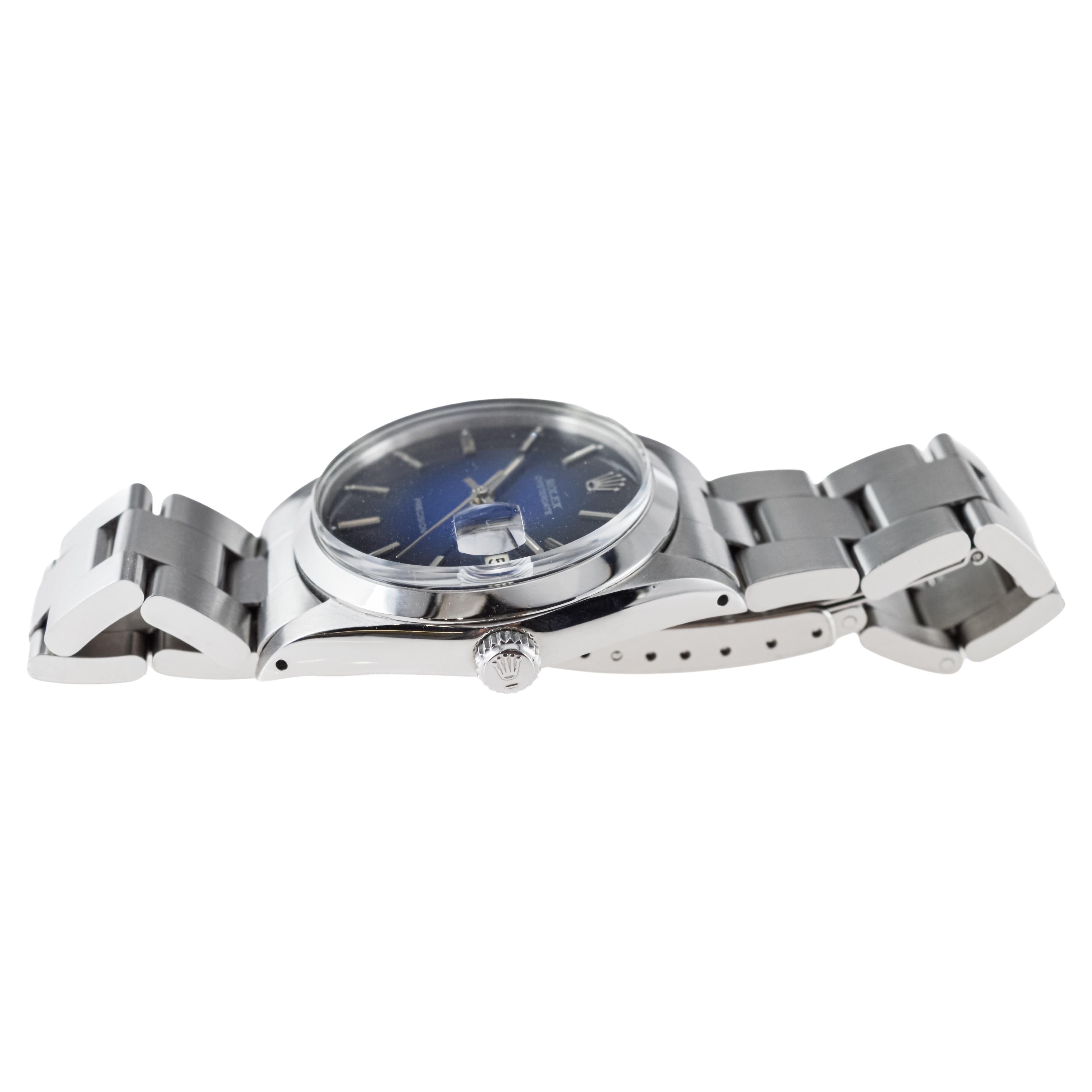 Rolex Steel Oysterdate with Rare Blue 