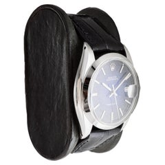 Rolex Steel Oysterdate with Rare Blue "Vignette" Dial 1960's