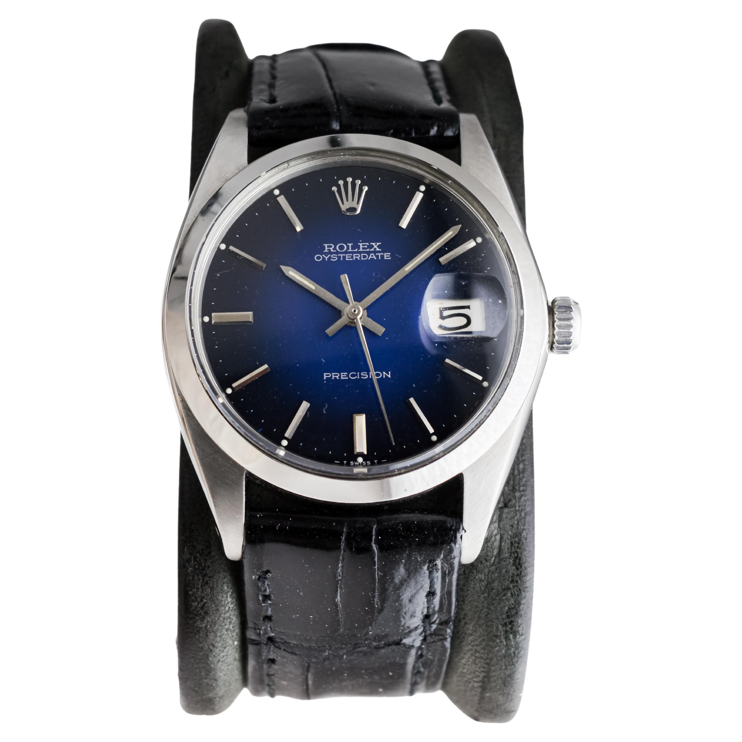 Rolex Steel Oysterdate with Rare Blue 