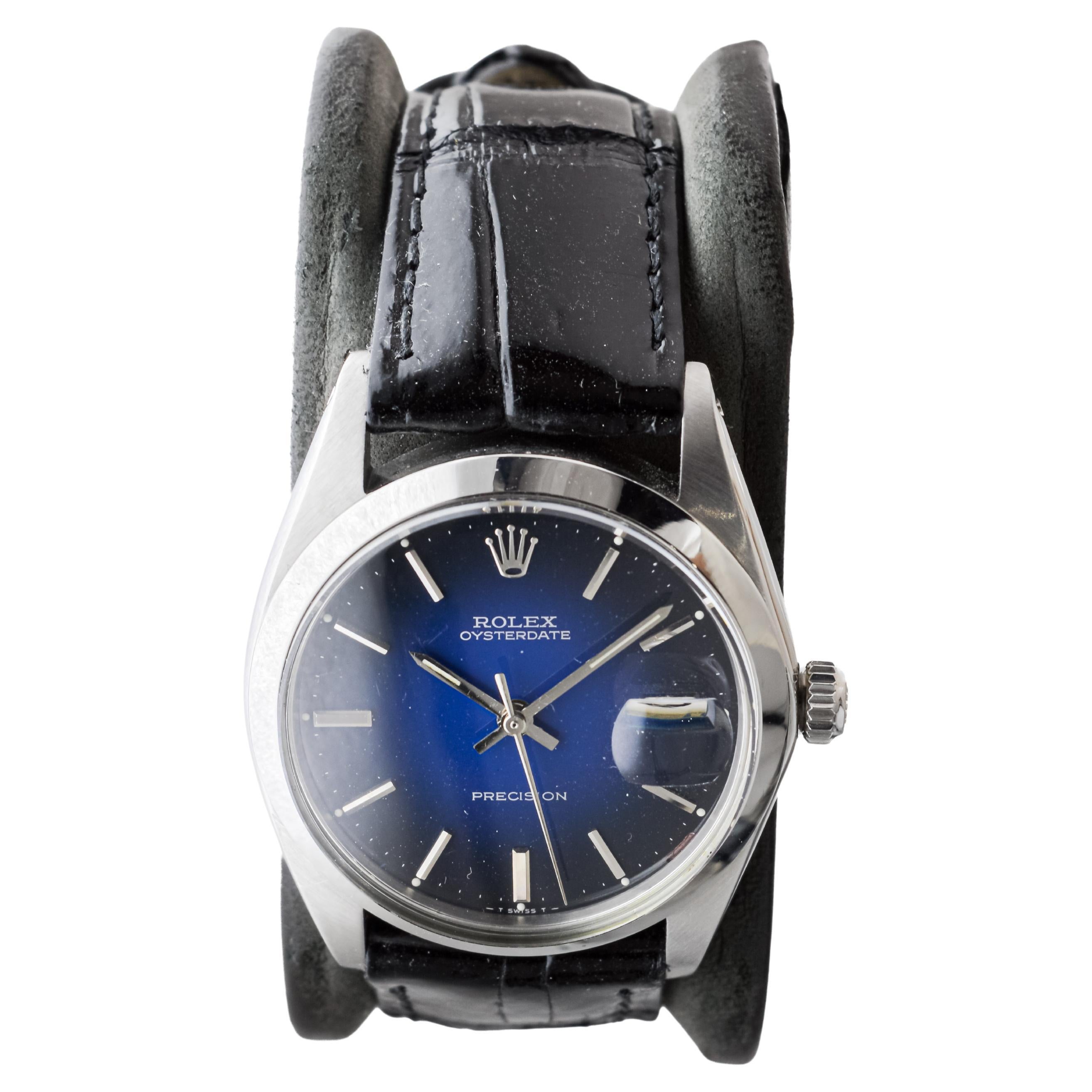Rolex Steel Oysterdate with Rare Blue 
