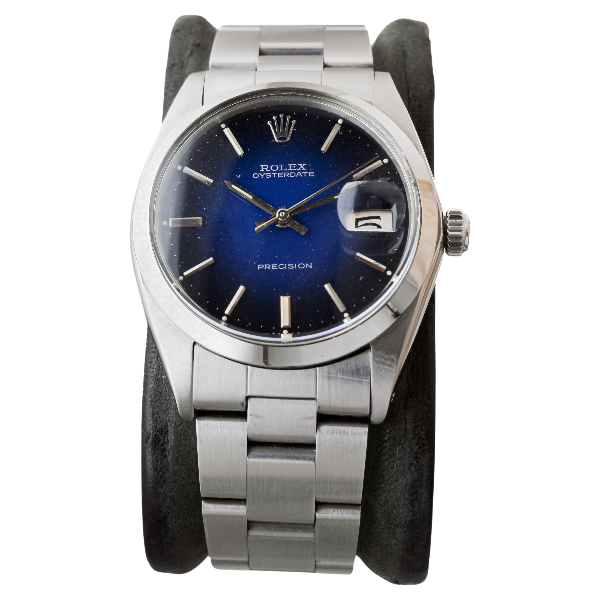 Rolex Steel Oysterdate with Rare Blue 
