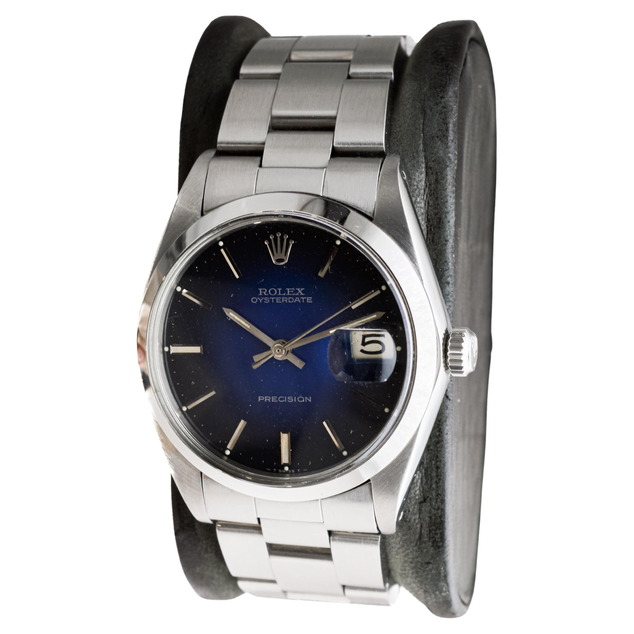 Rolex Steel Oysterdate with Rare Blue 