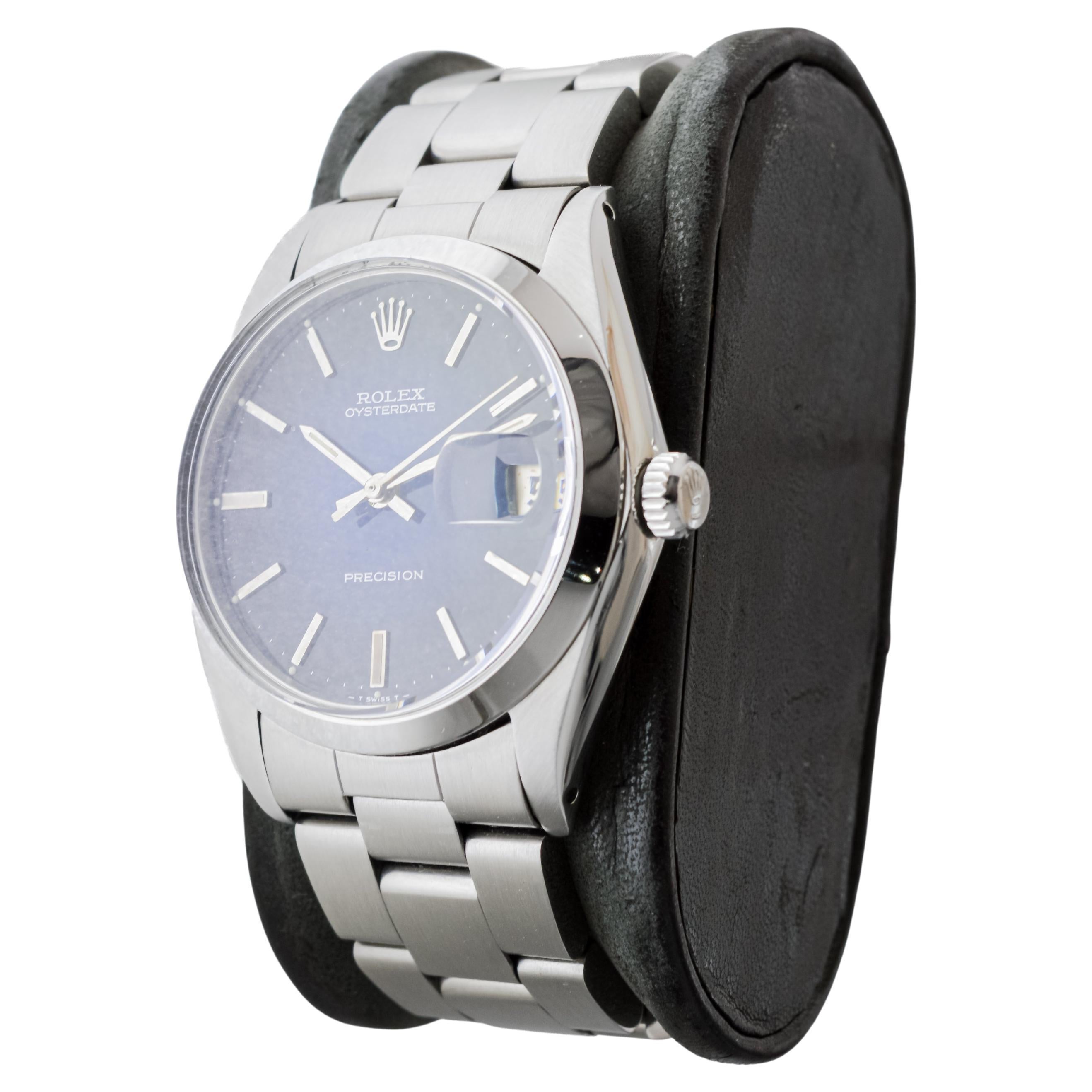 Rolex Steel Oysterdate with Rare Blue 