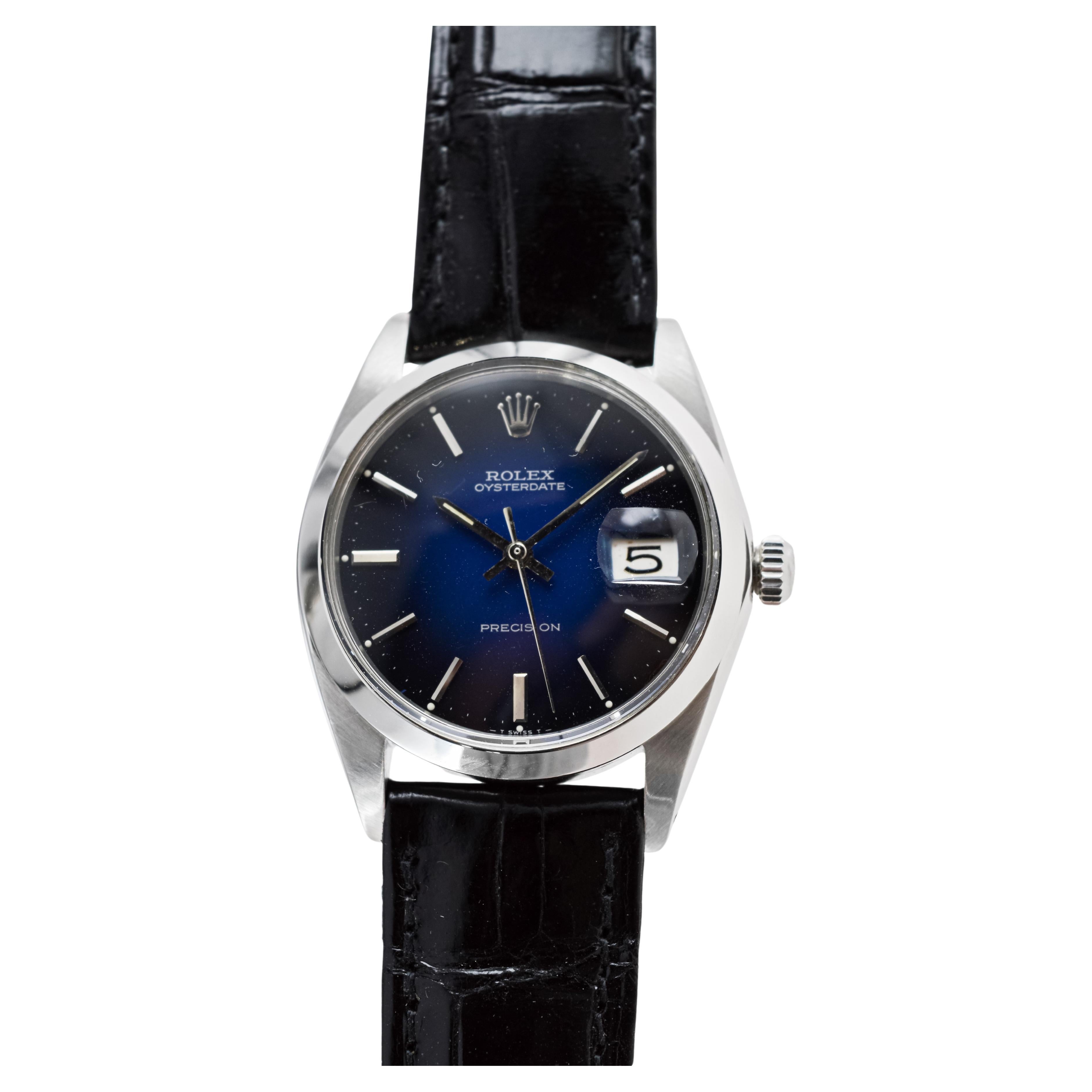 Rolex Steel Oysterdate with Rare Blue 