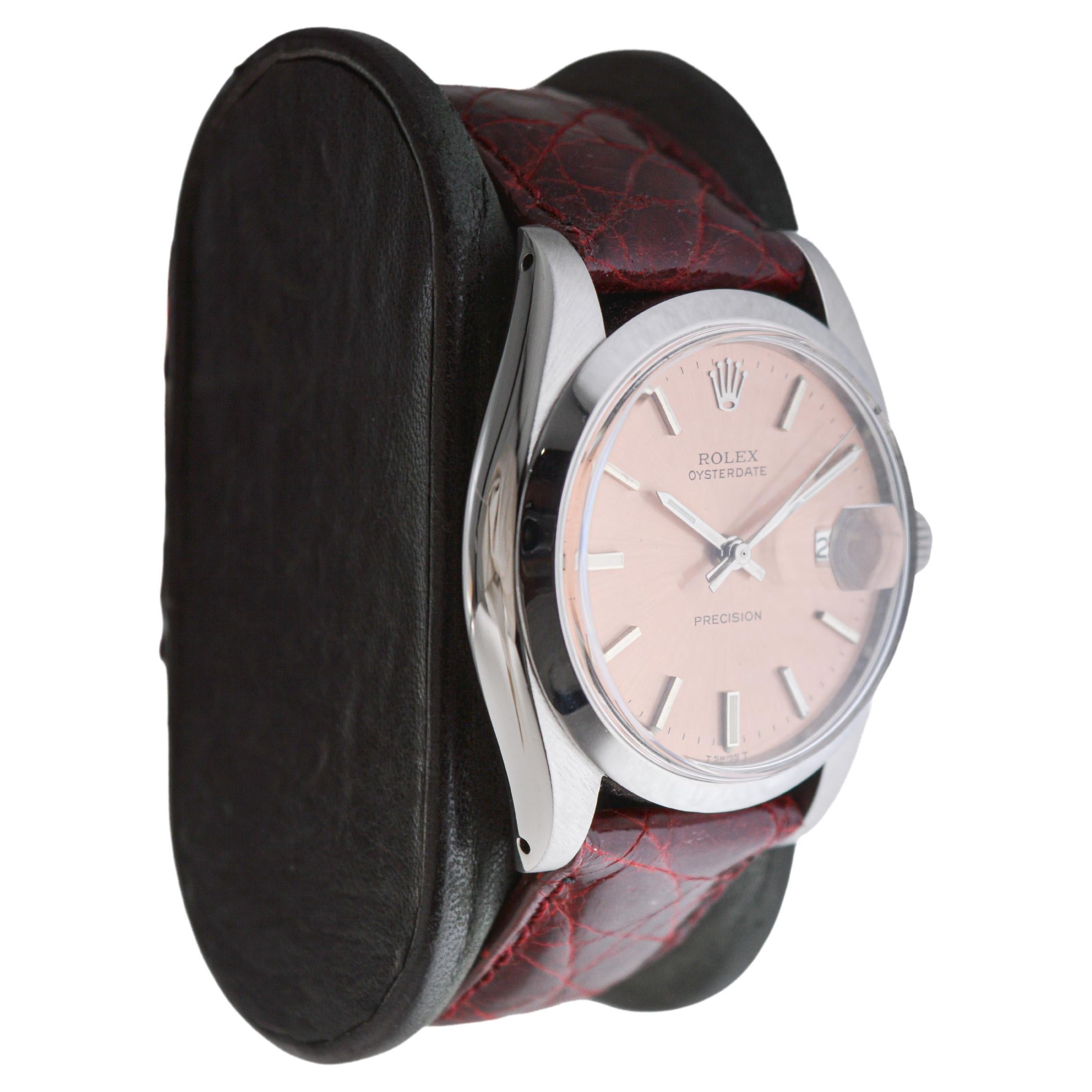 FACTORY / HOUSE: Rolex Watch Company
STYLE / REFERENCE: Oysterdate / Reference 6694
METAL / MATERIAL: Stainless Steel
CIRCA / YEAR: 1978
DIMENSIONS / SIZE: Length 42mm X Diameter 35mm
MOVEMENT / CALIBER: Manual Winding / 17 Jewels / Caliber