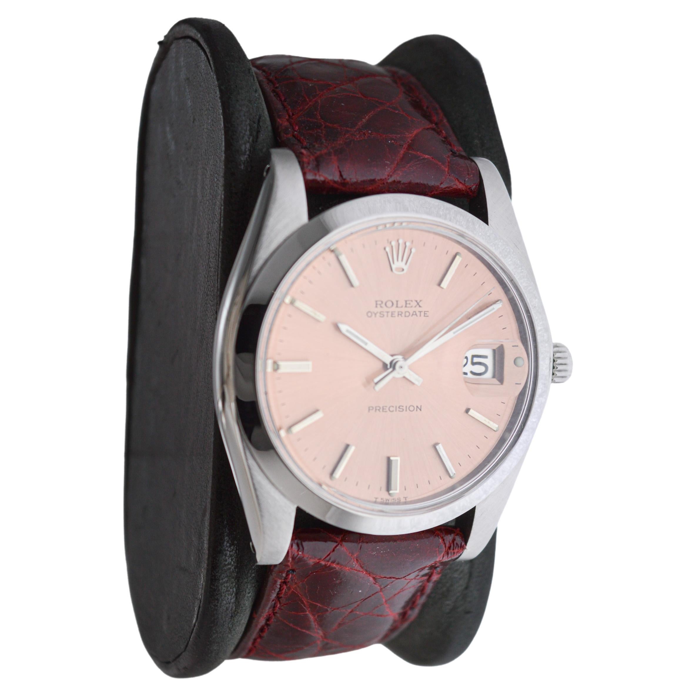 Modern Rolex Steel Oysterdate with Rare Factory Original Bronze Dial From 1978 For Sale