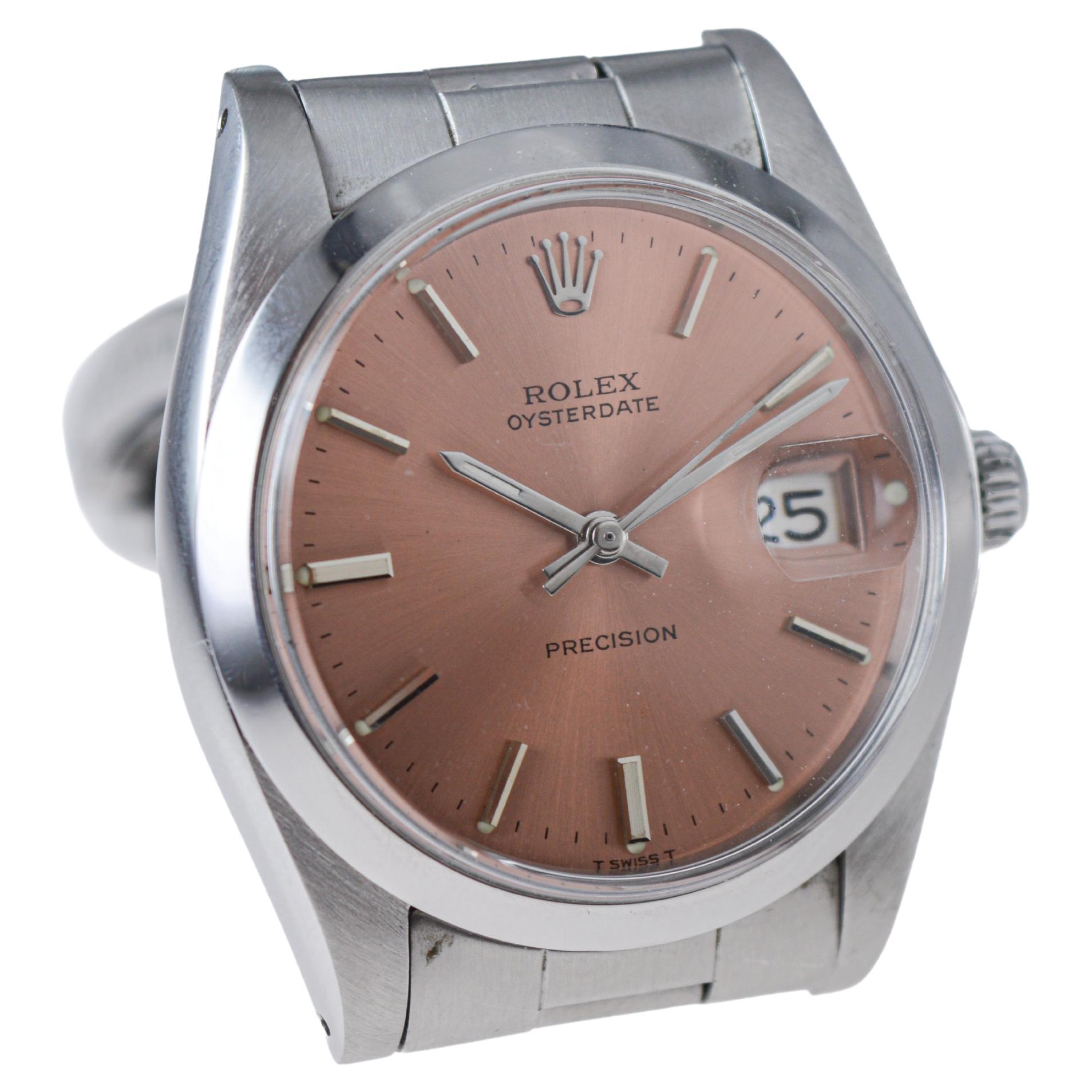 Rolex Steel Oysterdate with Rare Factory Original Bronze Dial From 1978 For Sale 1