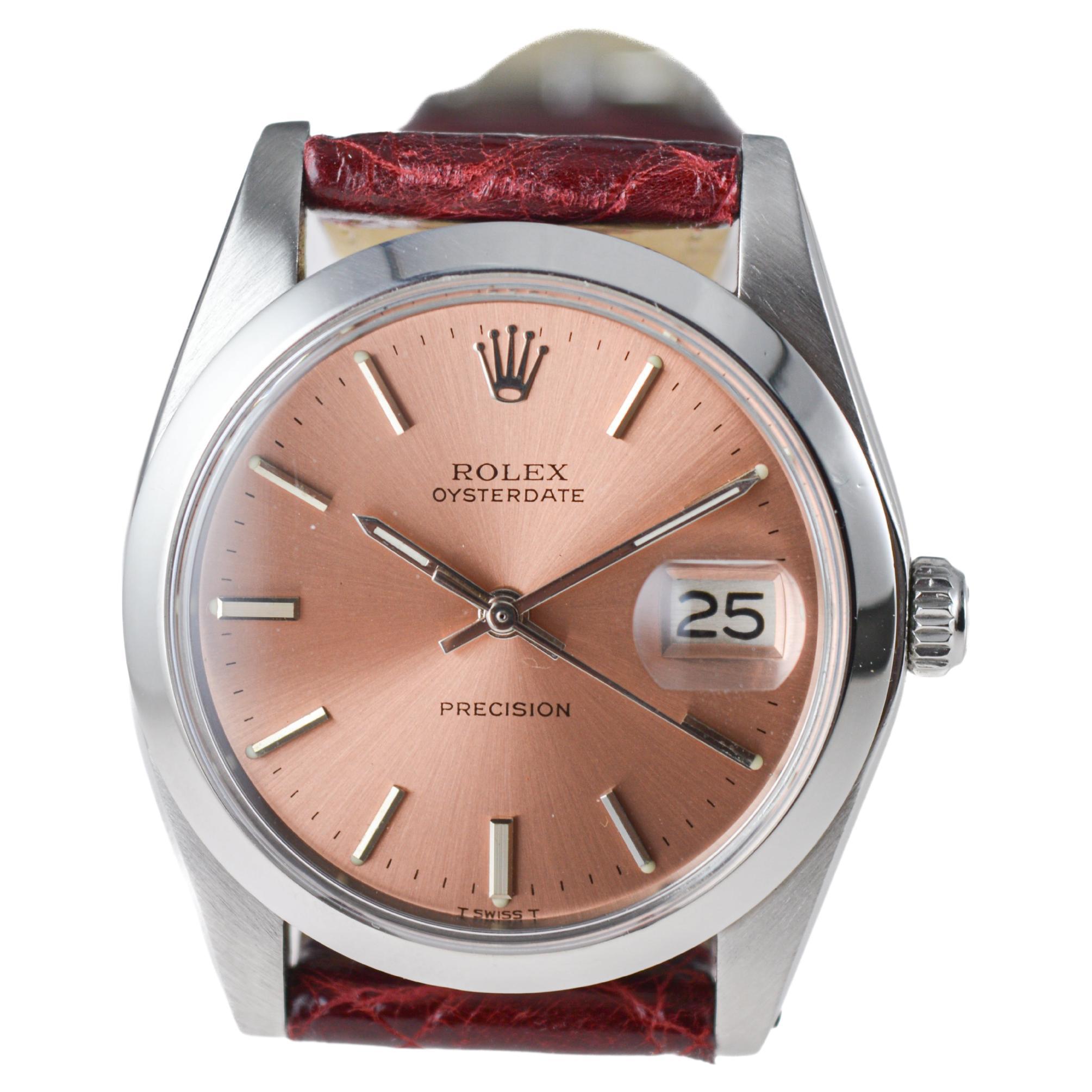 Rolex Steel Oysterdate with Rare Factory Original Bronze Dial From 1978 For Sale 3