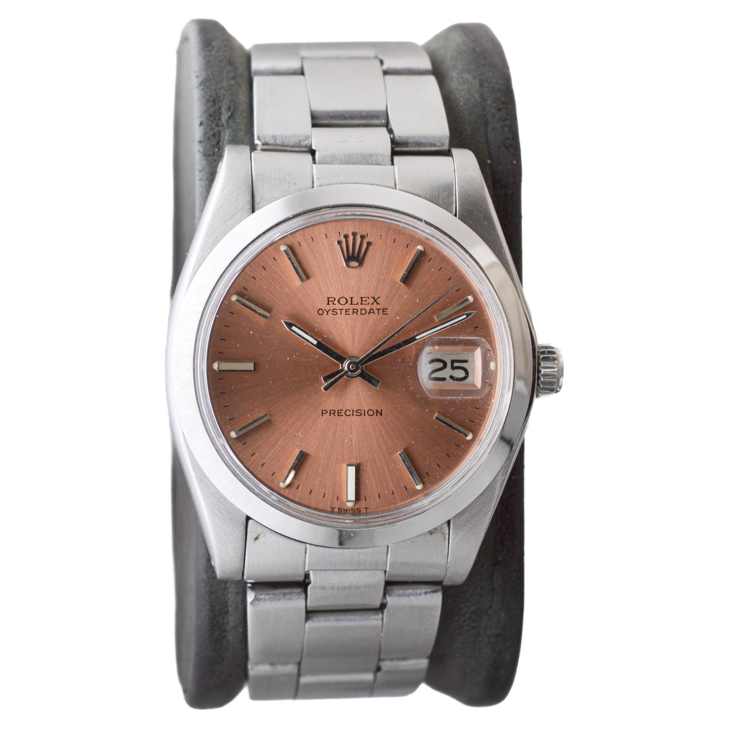 Rolex Steel Oysterdate with Rare Factory Original Bronze Dial From 1978