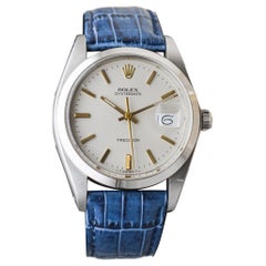 Rolex Steel Oysterdate with Rare Factory Original Silvered Dial and Gilt Markers