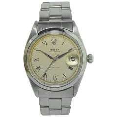 Retro Rolex Steel Oysterdate with Rare Original Dial and Riveted Bracelet, circa 1956