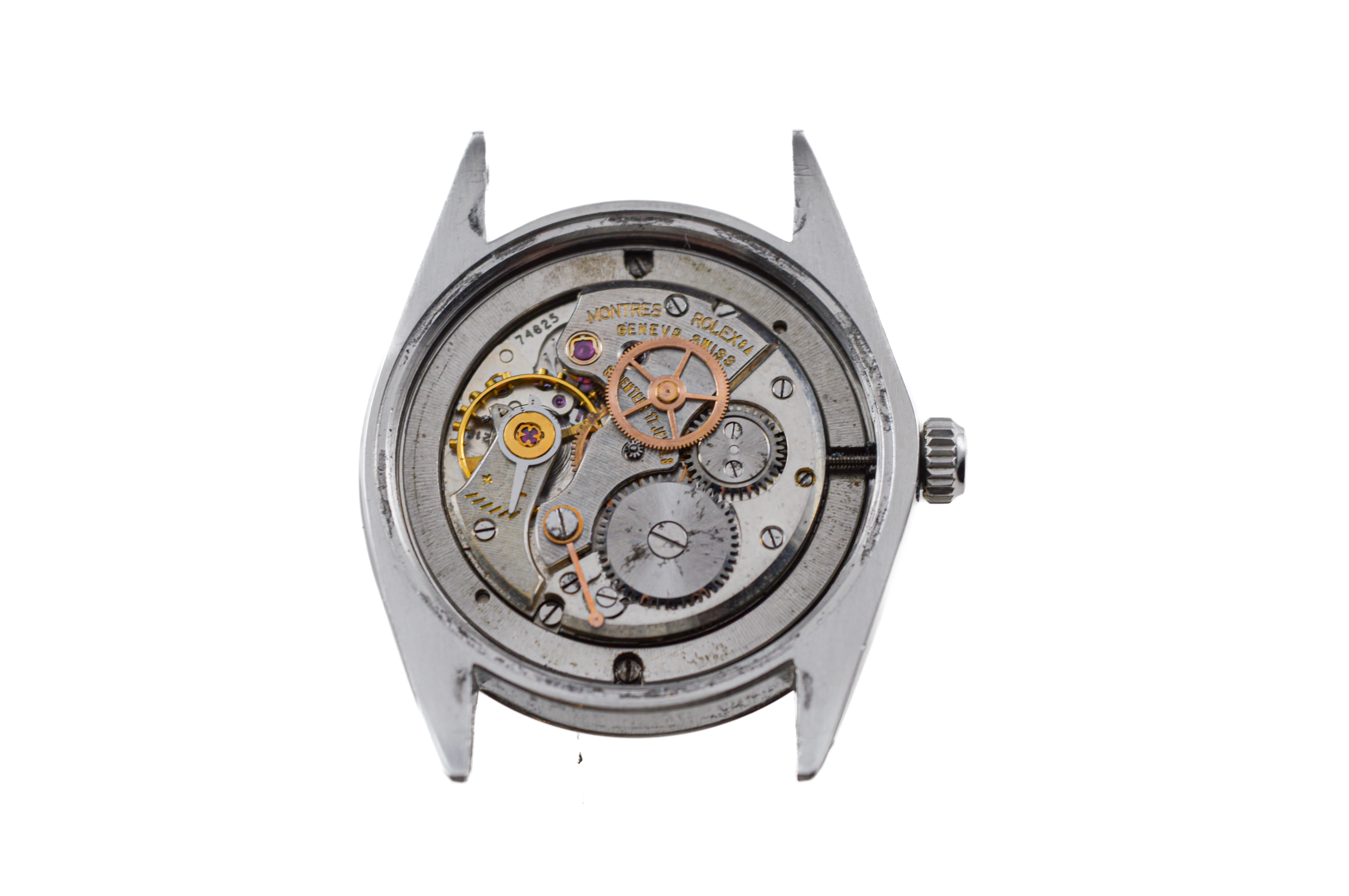 Rolex Steel Oysterdate with Rare Original Dial and Riveted Bracelet, circa 1969 6