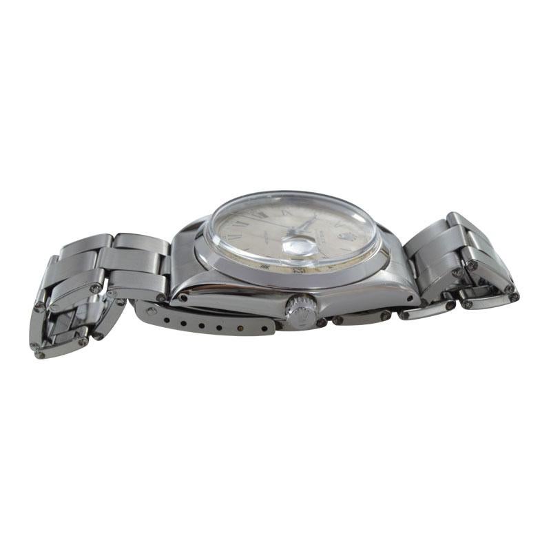 Rolex Steel Oysterdate with Rare Original Dial and Riveted Bracelet, circa 1969 3