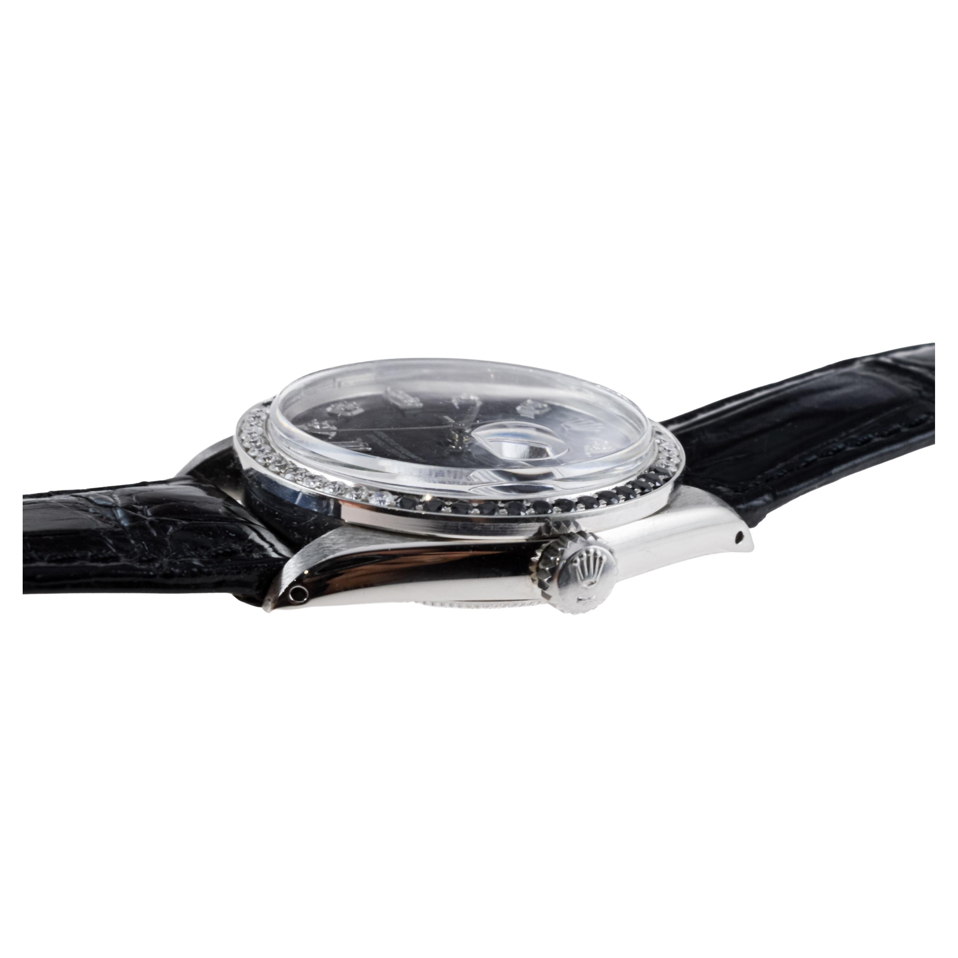 Rolex Steel Perpetual Date avec cadran personnalisé en nacre et lunette personnalisée en vente 7