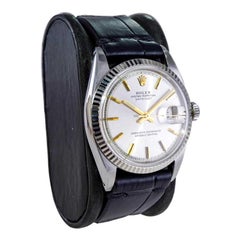 Rolex Steel Perpetual Datejust mit Original Outstanding Silver Dial 1960er Jahre