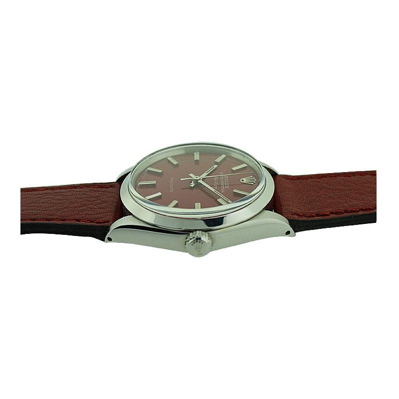 Rolex Oyster Perpetual Air King en acier avec cadran personnalisé, vers les années 1970 en vente 2