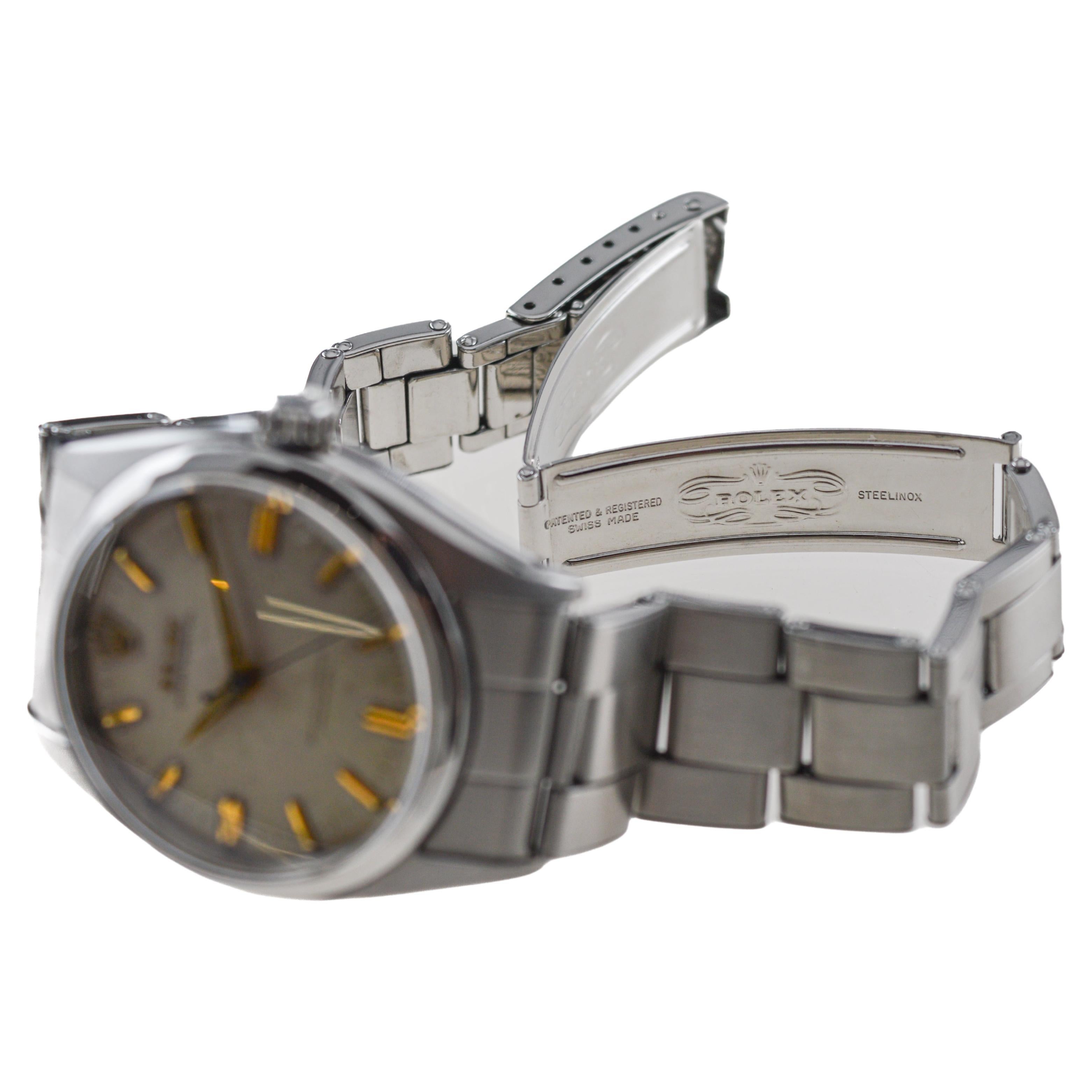 Rolex Steel Perpetual with Original Dial and Rare Multi Faceted Bezel from 1955 2