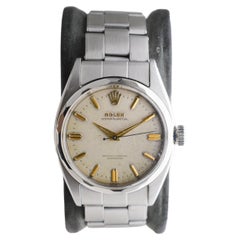 Rolex Steel Perpetual with Original Dial and Rare Multi Faceted Bezel from 1955