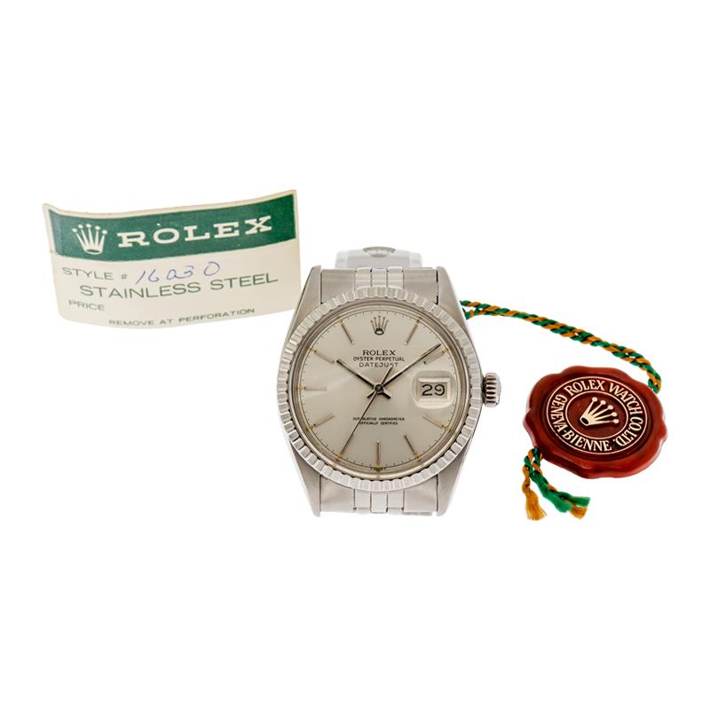 Rolex Steel Quickset Datejust with Original Box and Papers from 1978 or 1979 For Sale 4