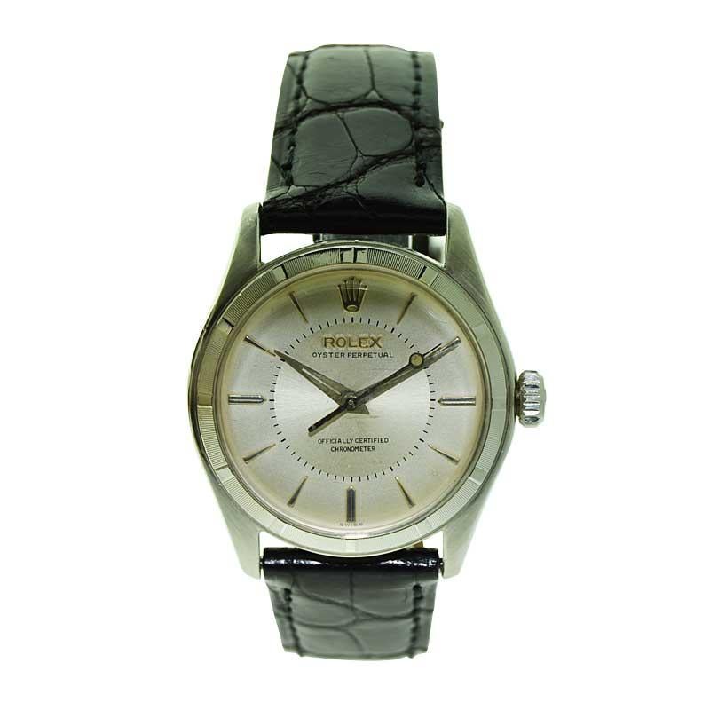 Rolex Steel Rare Model with Machined Bezel Super Oyster, circa 1951 or 1952