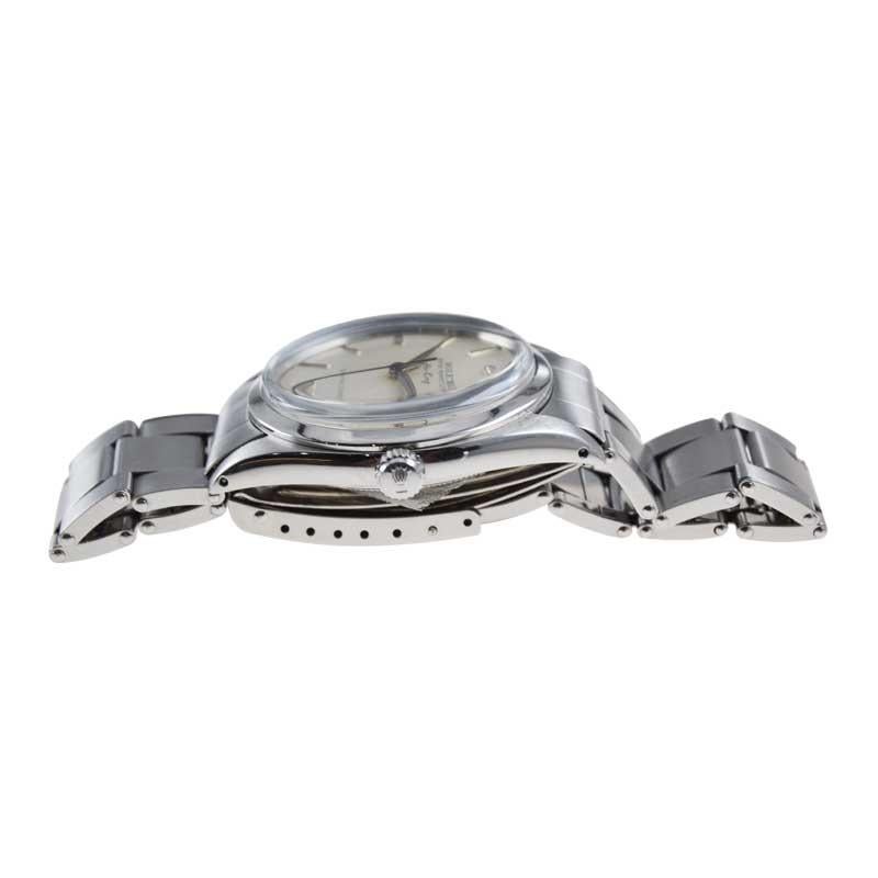 Rolex Steel Rare Reference 5504 20mm Bracelet Air King All Original circa 1959 For Sale 4