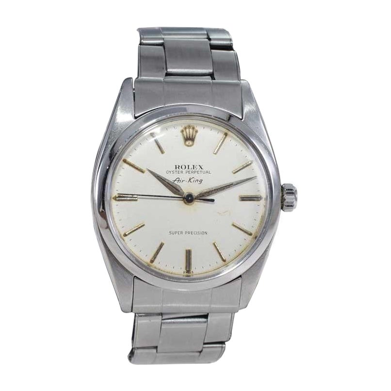 Rolex Acero Raro Referencia 5504 20mm Brazalete Air King Todo Original Finales 1959
