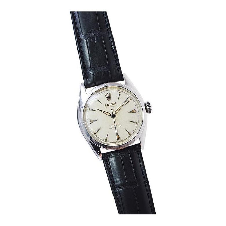 Rolex Steel Rare Super Oyster Model with Original Dial from the Mid 1950's For Sale 1