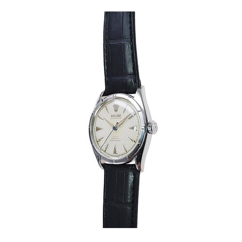 Rolex Steel Rare Super Oyster Model with Original Dial from the Mid 1950's For Sale 2