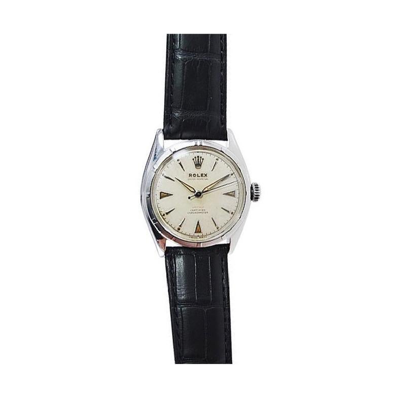Rolex Steel Rare Super Oyster Model with Original Dial from the Mid 1950's For Sale 5