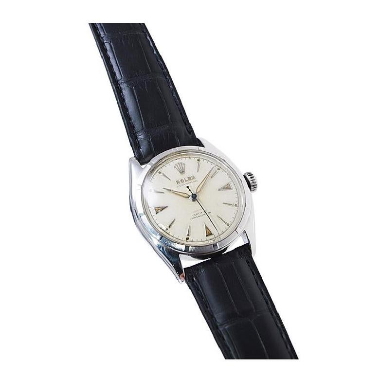 Rolex Steel Rare Super Oyster Model with Original Dial from the Mid 1950's For Sale 7