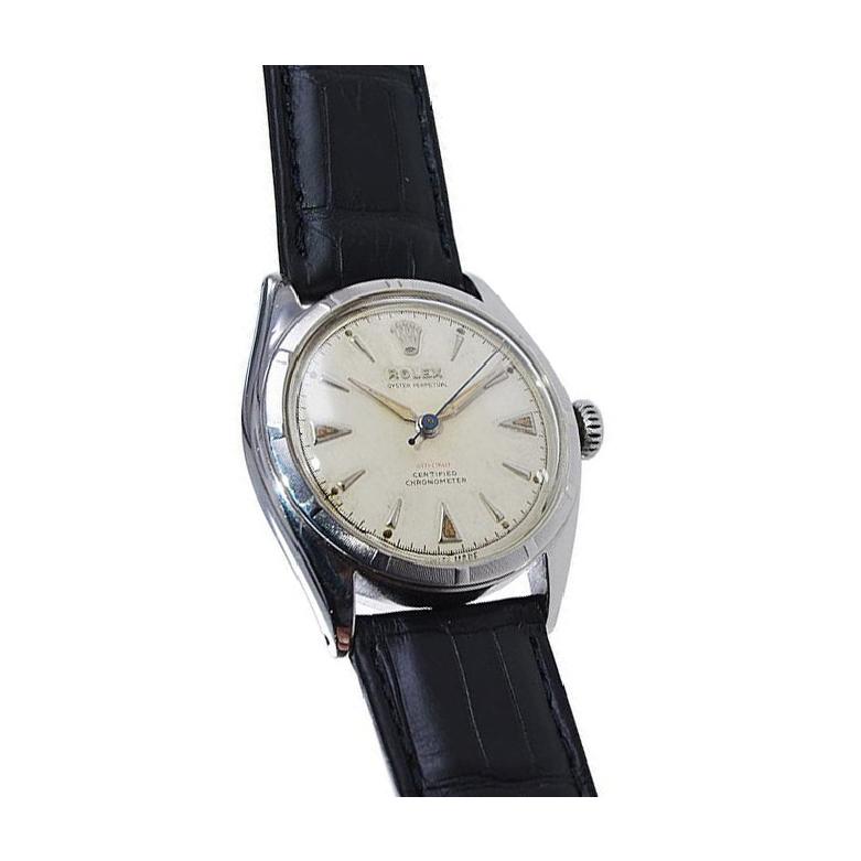 Rolex Steel Rare Super Oyster Model with Original Dial from the Mid 1950's For Sale 8