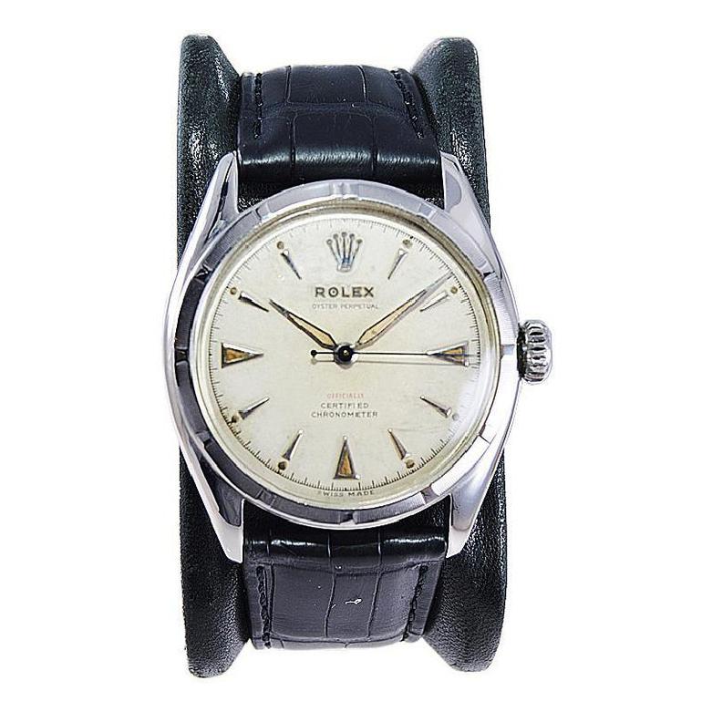 Rolex Steel Rare Super Oyster Model with Original Dial from the Mid 1950's In Excellent Condition For Sale In Long Beach, CA